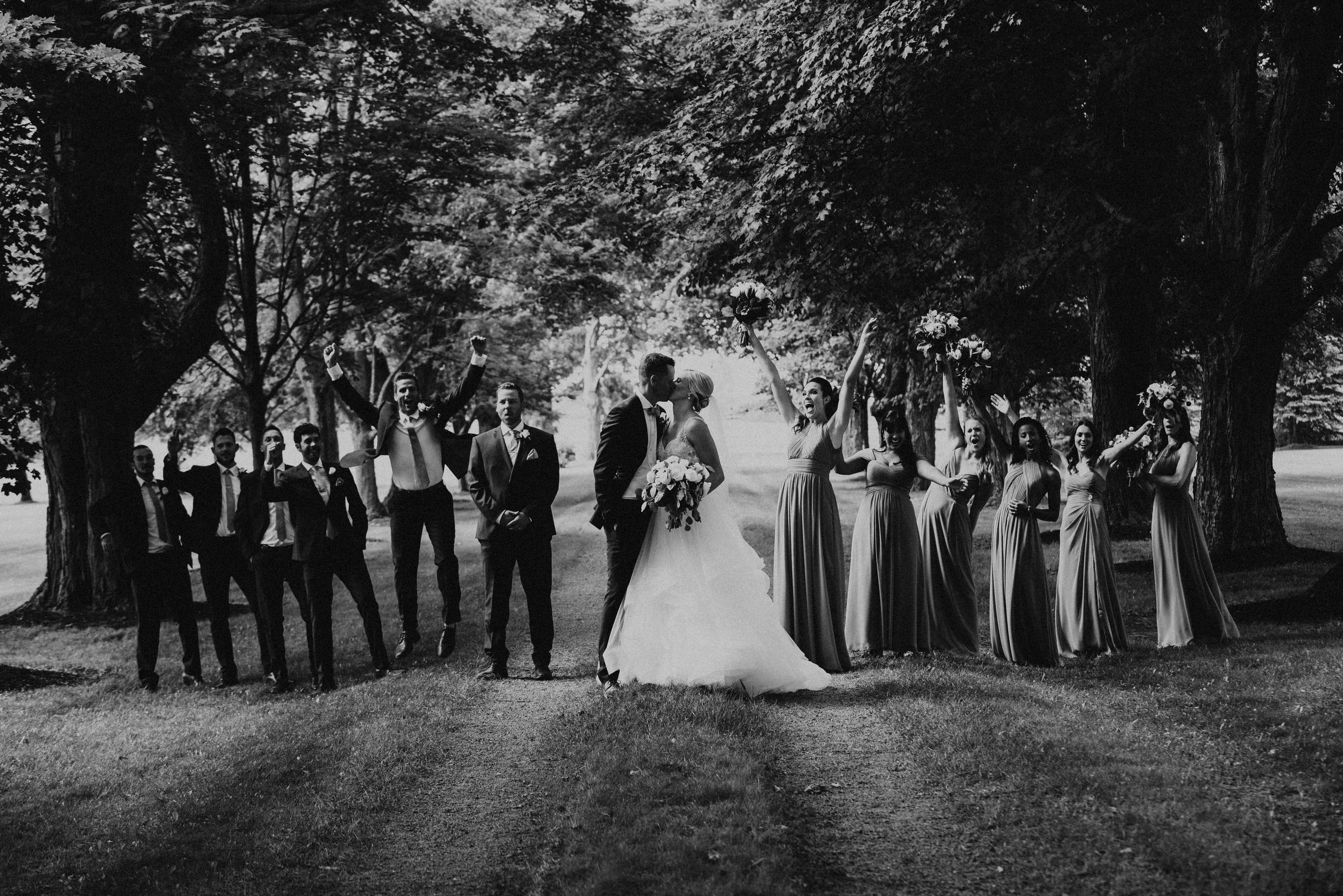 Belcroft Estates Wedding - wedding party in the woods