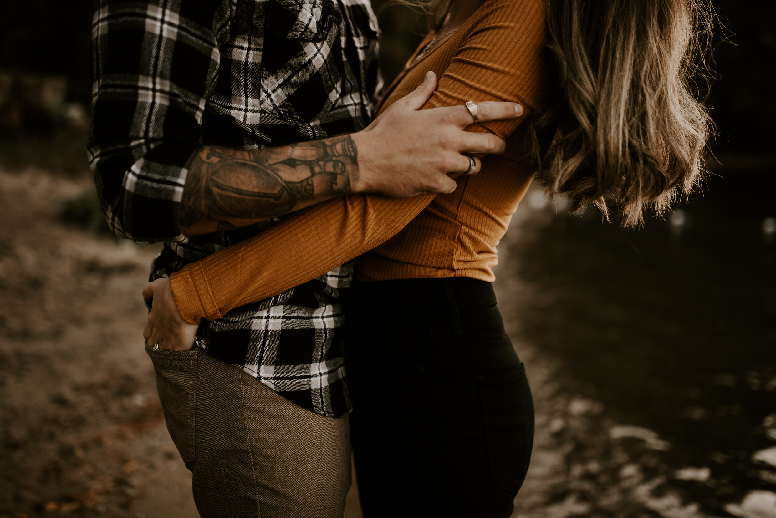 Muskoka Engagement Session - her hands in his pockets