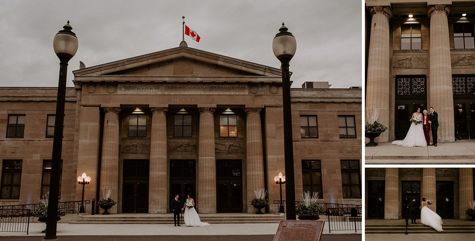 bride and groom get married at unique venue: Canadian National Railway